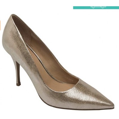 Taro Gold Leather Linea Paolo - Meryl - Women's Block Heel Square Toe Mary Jane Pumps with Chain Detail